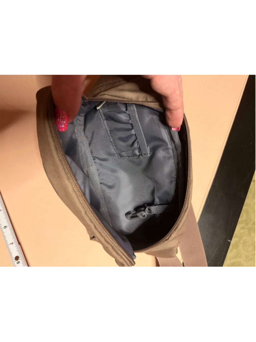 Adidas Brown Crossbody Bag Anti-Theft Money Pocket - Picture 9 of 14